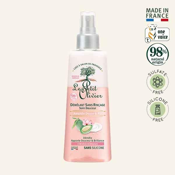 Spray desenredante sin enjuague Almendra dulce & Crema de Arroz. Le Petit Olivier