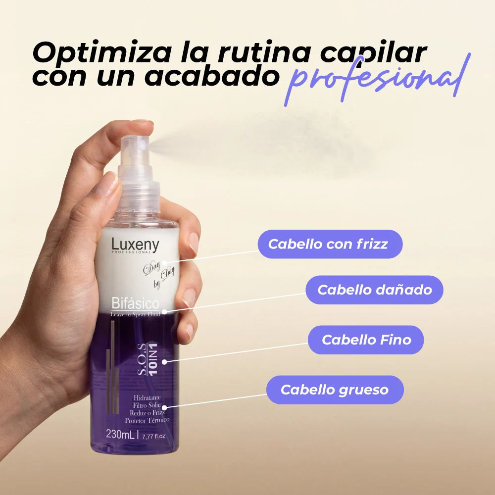 Spray Bifásico 10 en 1 230 ml. Luxeny