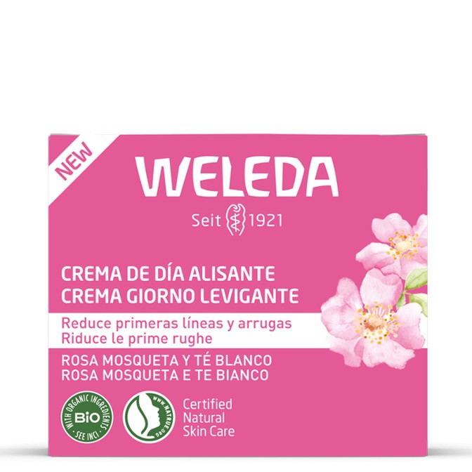 Crema de Día Alisante de Rosa Mosqueta y Té Blanco. Weleda