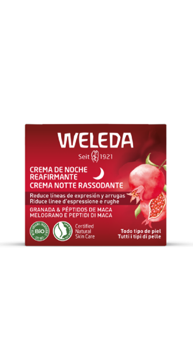 Crema de Noche Reafirmante Granada y Péptidos de Maca. Weleda