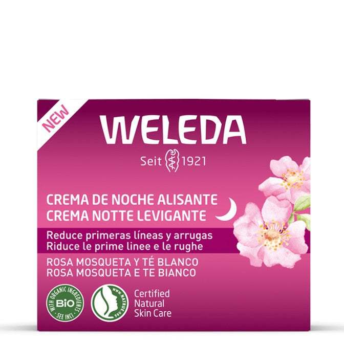 Crema de Noche Alisante de Rosa Mosqueta y Té Blanco. Weleda